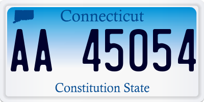 CT license plate AA45054