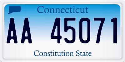 CT license plate AA45071