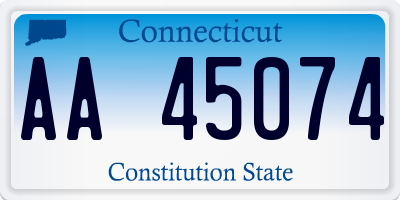 CT license plate AA45074