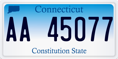 CT license plate AA45077