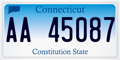 CT license plate AA45087