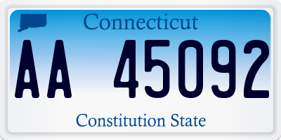 CT license plate AA45092