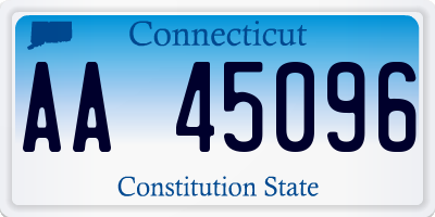 CT license plate AA45096