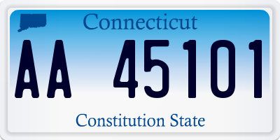 CT license plate AA45101