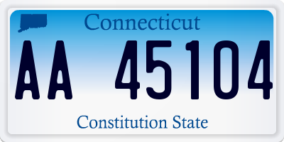 CT license plate AA45104