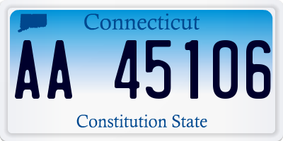 CT license plate AA45106