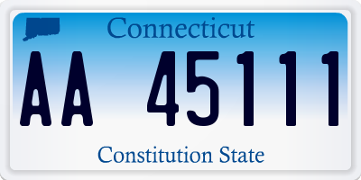 CT license plate AA45111