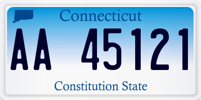CT license plate AA45121