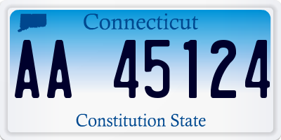 CT license plate AA45124