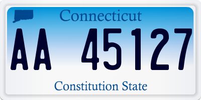 CT license plate AA45127