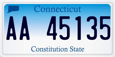 CT license plate AA45135