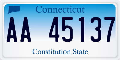 CT license plate AA45137