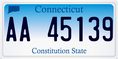 CT license plate AA45139