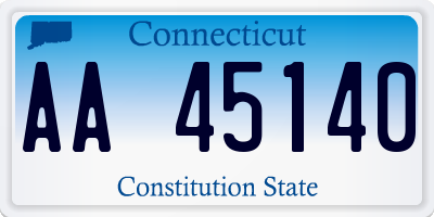 CT license plate AA45140