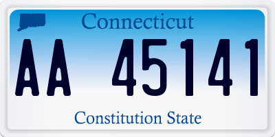 CT license plate AA45141