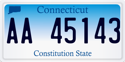 CT license plate AA45143