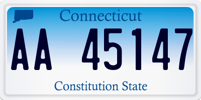 CT license plate AA45147