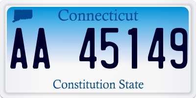 CT license plate AA45149