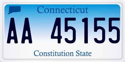 CT license plate AA45155