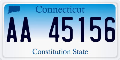 CT license plate AA45156