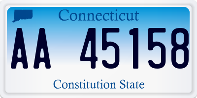 CT license plate AA45158