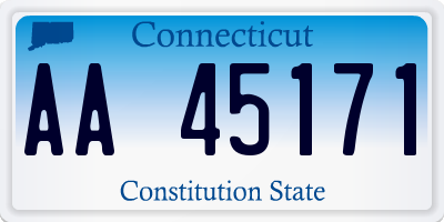 CT license plate AA45171
