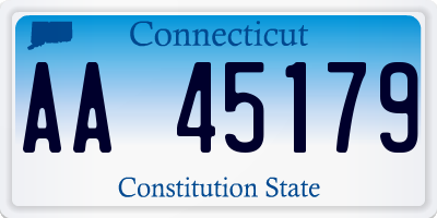 CT license plate AA45179