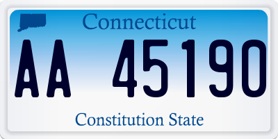 CT license plate AA45190