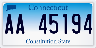 CT license plate AA45194