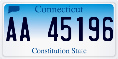 CT license plate AA45196
