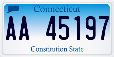 CT license plate AA45197