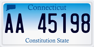 CT license plate AA45198