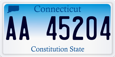 CT license plate AA45204