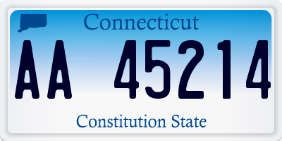 CT license plate AA45214