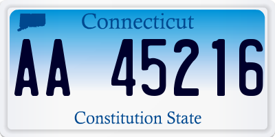 CT license plate AA45216