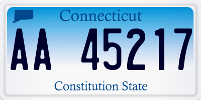 CT license plate AA45217