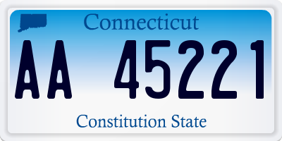 CT license plate AA45221