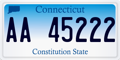 CT license plate AA45222