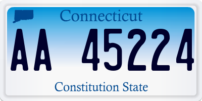 CT license plate AA45224