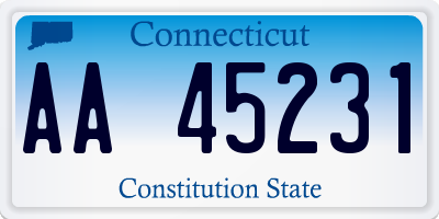 CT license plate AA45231