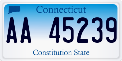 CT license plate AA45239