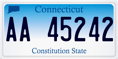 CT license plate AA45242