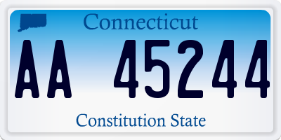 CT license plate AA45244