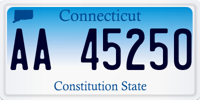 CT license plate AA45250