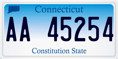 CT license plate AA45254