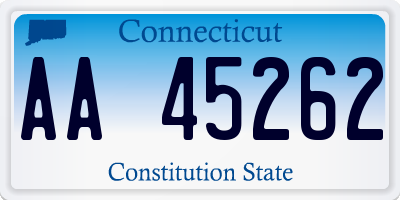 CT license plate AA45262