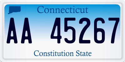 CT license plate AA45267