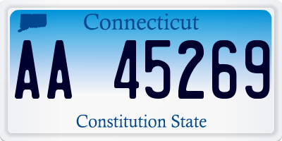 CT license plate AA45269