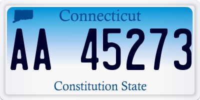 CT license plate AA45273