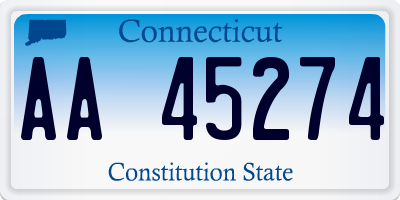 CT license plate AA45274